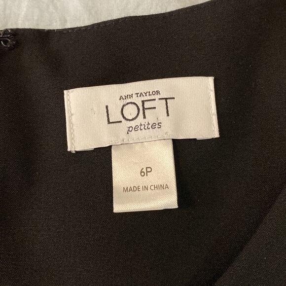 Ann Taylor LOFT Black Puff Sleeve Sheath Dress Size 6P - Picture 3 of 7